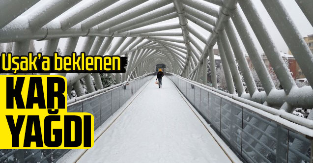 Uşak'a beklenen kar yağdı