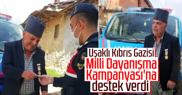 Uşaklı Gaziden 'Biz Bize Yeteriz Türkiyem’ kampanyasına destek