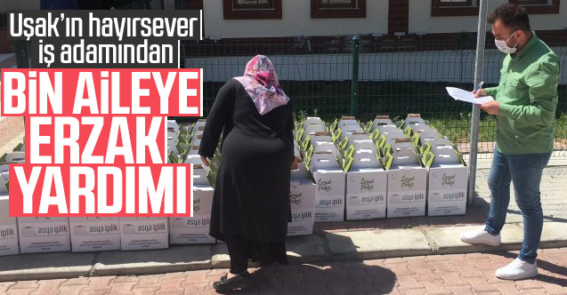 Uşak’ta hayırsever iş adamından bin aileye erzak yardımı