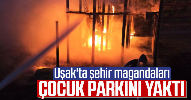Uşak'ta şehir magandaları çocuk parkını yaktı