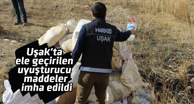 Uşak'ta ele geçirilen uyuşturucu maddeler imha edildi
