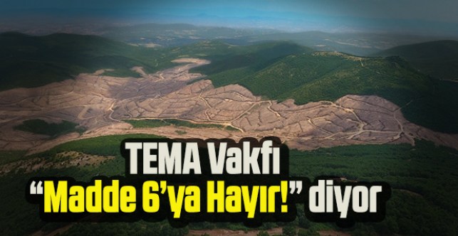 TEMA Vakfı “Madde 6’ya Hayır!” diyor