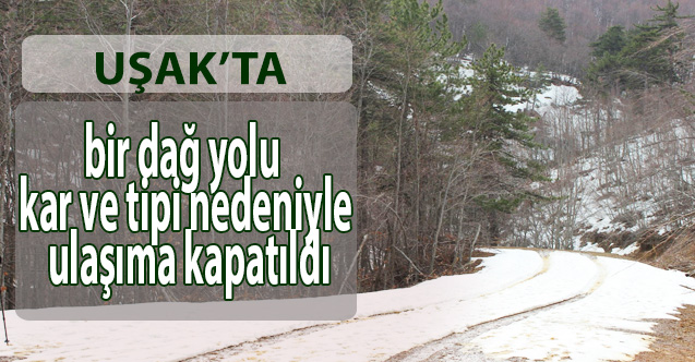 Uşak'ta bir dağ yolu kar ve tipi nedeniyle ulaşıma kapatıldı