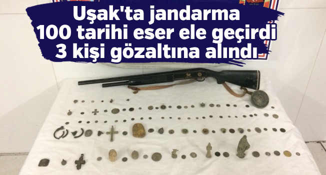 Uşak'ta tarihi eser operasyonu, 3 kişi gözaltında
