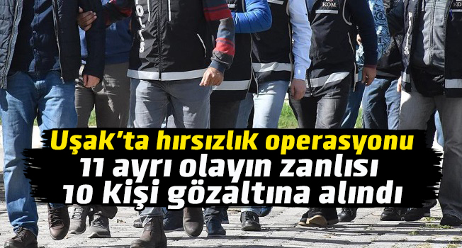 Uşak'ta hırsızlık operasyonu
