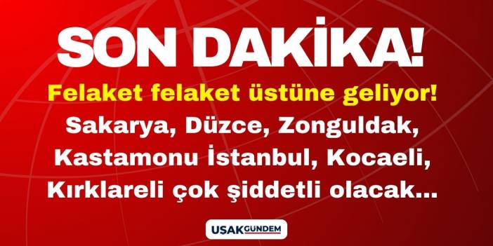 Felaket felaket üstüne geliyor! Sakarya, Düzce, Zonguldak, Kastamonu İstanbul, Kocaeli, Kırklareli çok şiddetli olacak