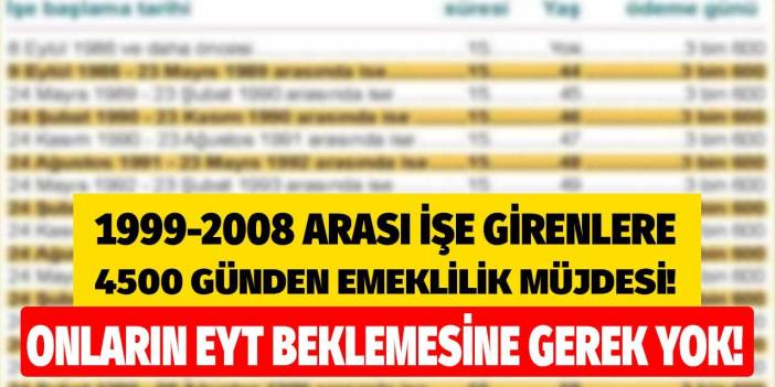 EYT bana vurmadı diye üzülmeyin ilk işe giriş tarihi 1999 2008 arası olanlara 4500 günden erken emeklilik piyangosu