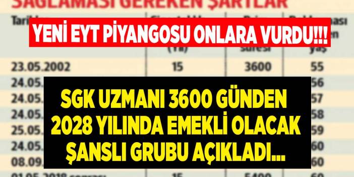 Yeni EYT piyangosu onlara vurdu! SGK uzmanı 3600 günden 2028 yılında emekli olacak şanslı grubu açıkladı
