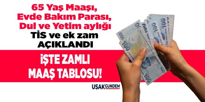 65 yaş maaşı evde bakım parası dul ve yetim aylığı! TİS zammı ve ek zam AÇIKLANDI işte son zamlı maaş tablosu