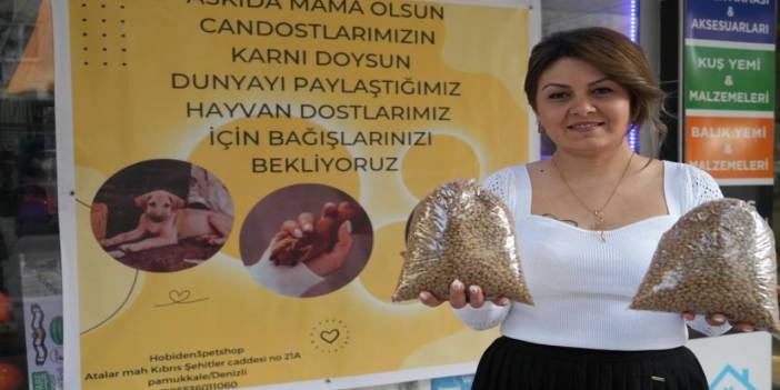 Denizli'de sokak hayvanları için askıda mama kampanyası başlatıldı
