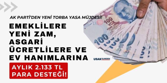 AK Parti'den yeni TORBA YASA müjdesi! Emeklilere zam asgari ücretlilere ev hanımlarına 2.133 TL destek